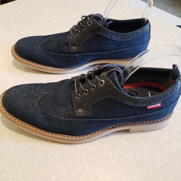 Levi's Mens Tindal Casual Denim Wingtip Oxford Shoe Size 9 - Picture 4 of 7